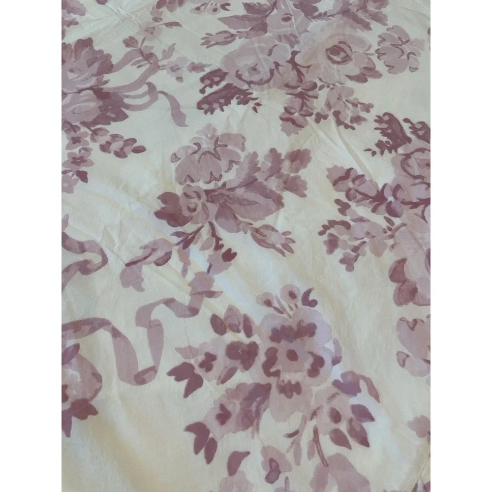 Pottery Barn LoveShackFancy Damask Ruffle Duvet Cover Pink/Ivory  Twin/Twin XL